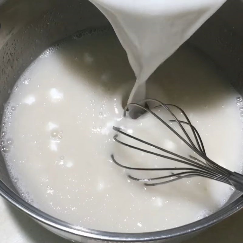 Bước 1 Chuẩn bị hỗn hợp kem dừa sữa Kem ống