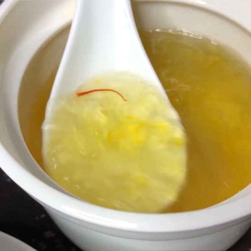 Bước 4 Hoàn thiện món yến chưng Yến chưng saffron