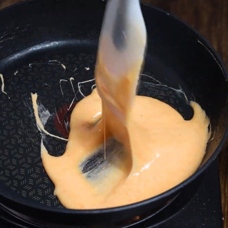 Bước 2 Làm nhân phô mai kéo sợi Bánh hành phô mai