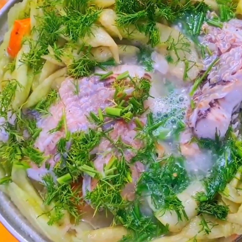 Bước 4 Nấu canh Cá nấu dọc mùng miền Bắc