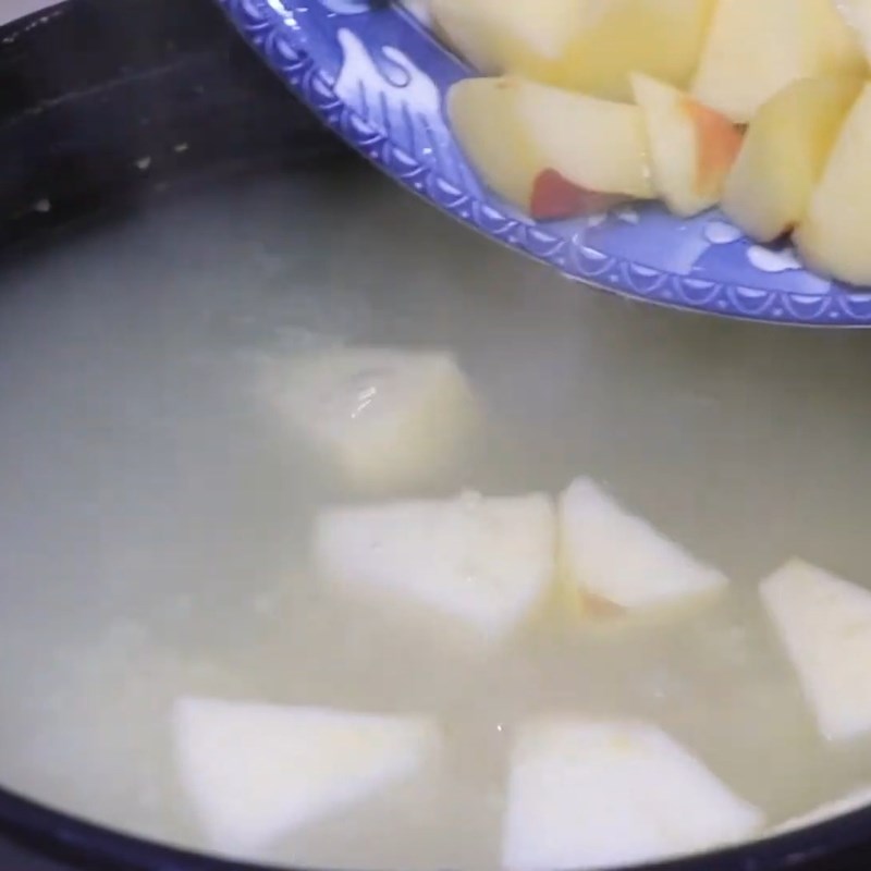 Bước 2 Nấu cháo hạt kê Cháo hạt kê táo đỏ