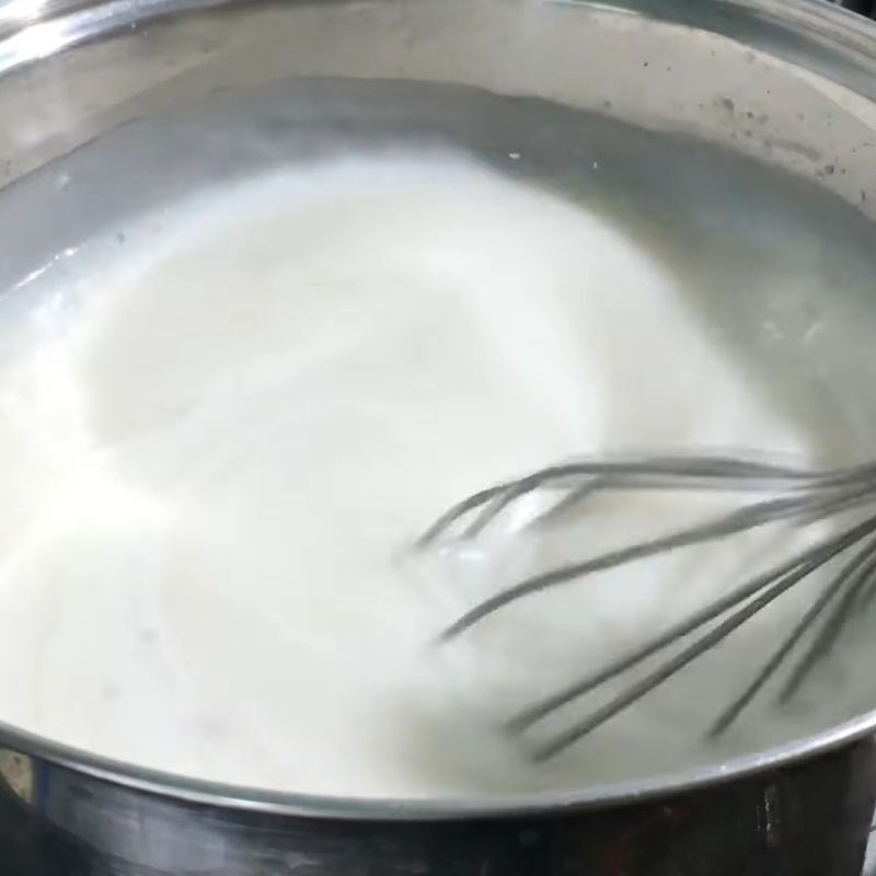 Bước 3 Nấu hỗn hợp kem dừa đậu phộng Kem ống