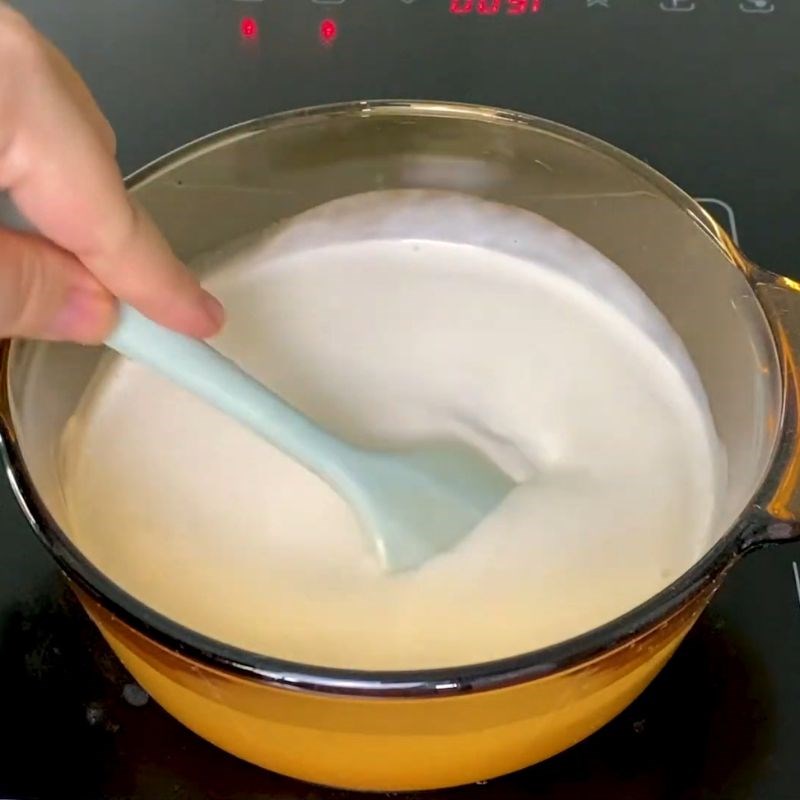 Bước 5 Nấu nước cốt dừa ăn kèm Bánh flan cafe