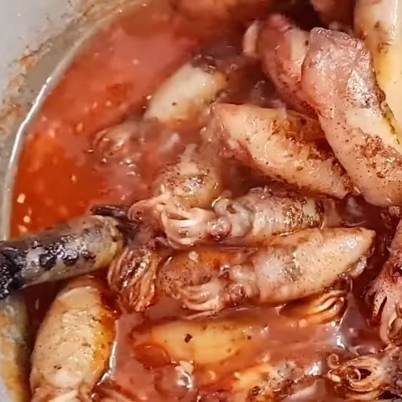 Bước 4 Rim mực cơm chiên nước mắm Mực cơm chiên mắm