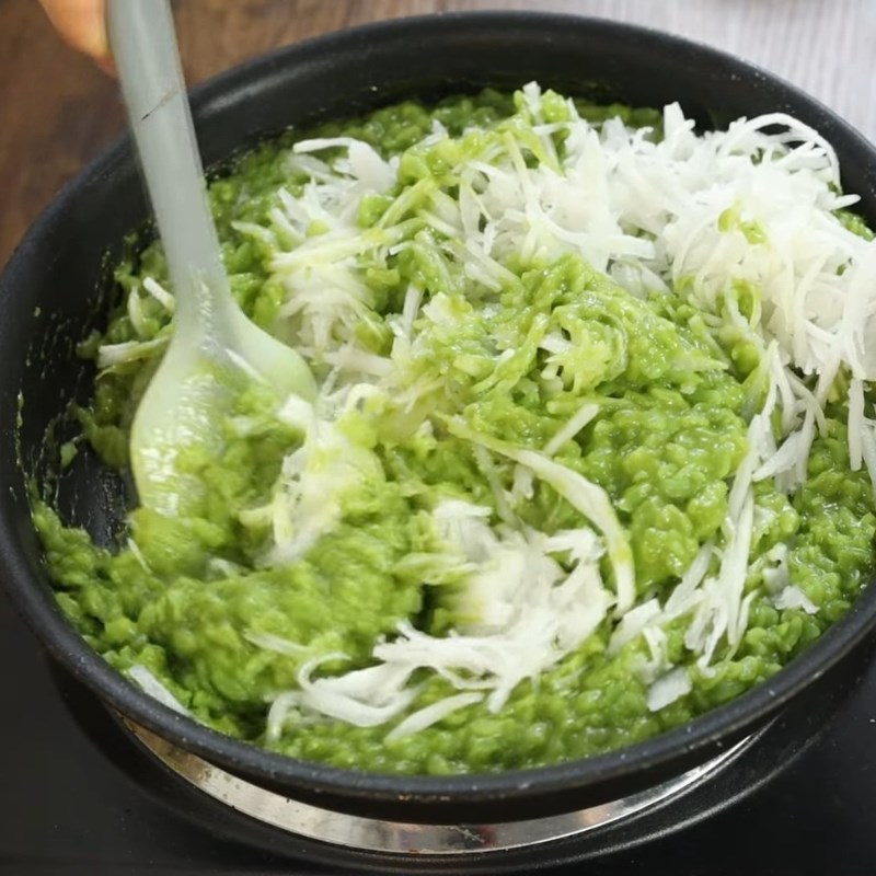 Bước 3 Sên nhân cốm dừa Bánh xu xê cốm