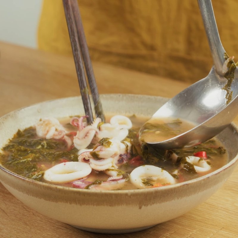 Bước 4 Thành phẩm Lá vông vang nấu canh chua