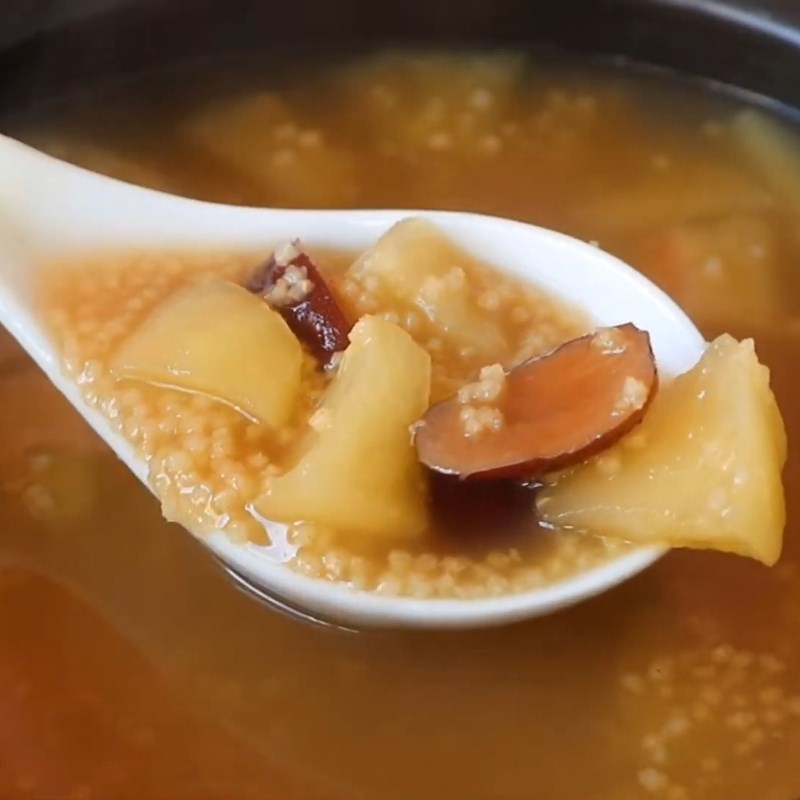 Bước 3 Thành phẩm Cháo hạt kê táo đỏ