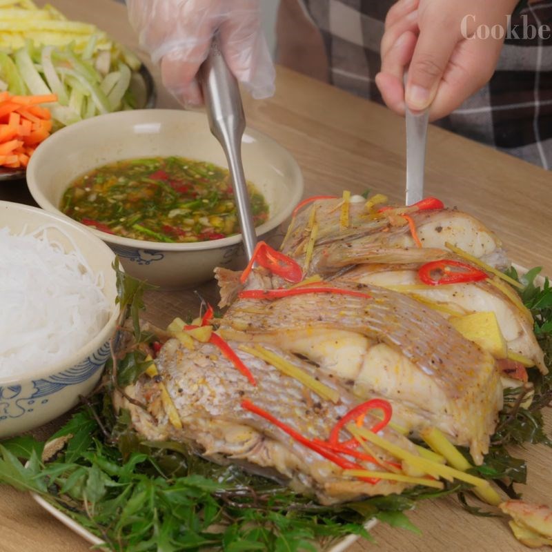 Bước 6 Thành phẩm Cá hấp đinh lăng