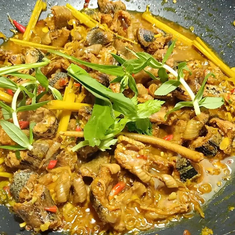 Bước 5 Thành phẩm Rắn xào sả ớt