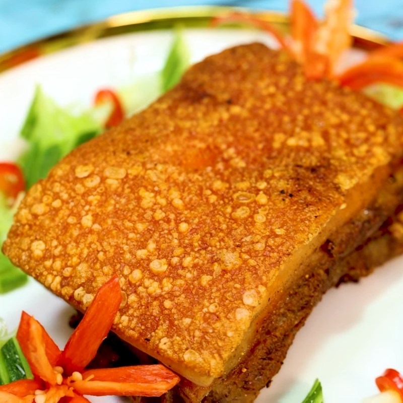 Bước 6 Thành phẩm Thịt quay giòn bì bằng chảo