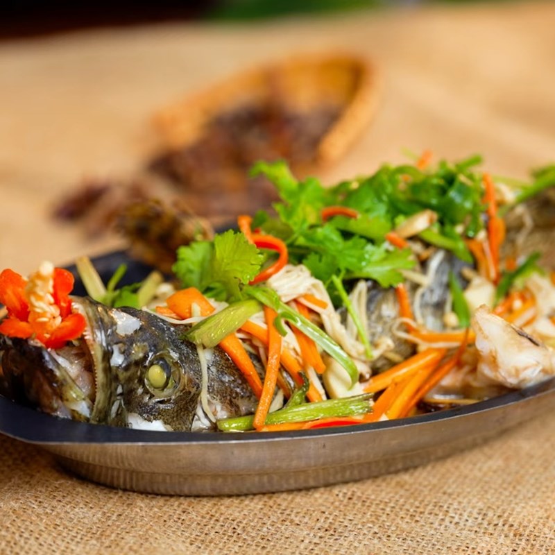 Bước 5 Thành phẩm Cá bống mú hấp nấm đông cô