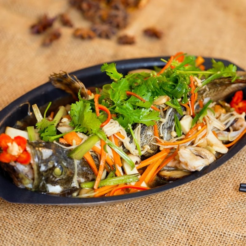 Bước 5 Thành phẩm Cá bống mú hấp nấm đông cô