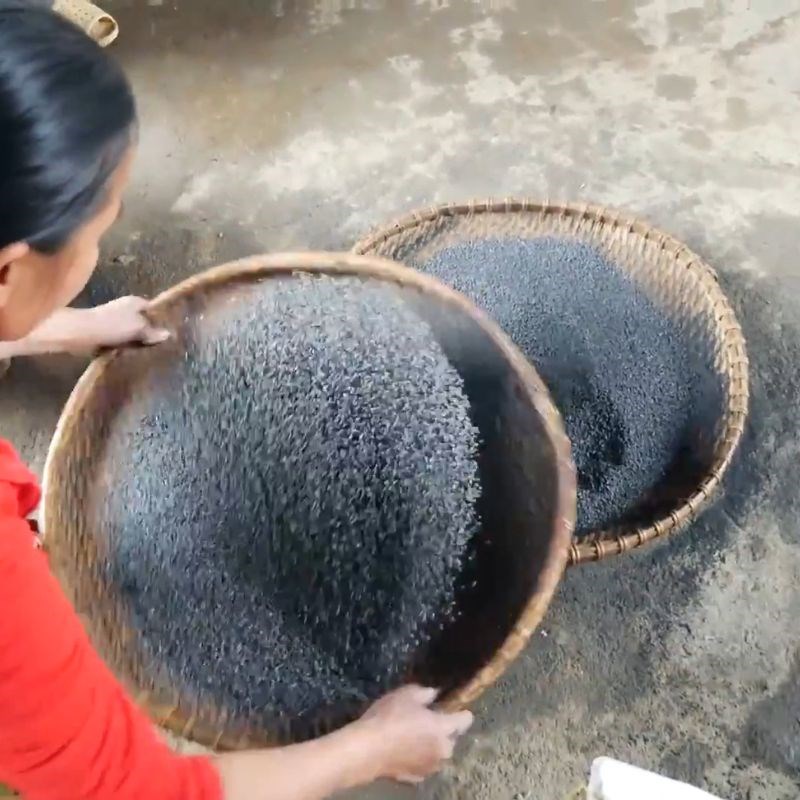 Bước 2 Trộn nếp với tro Bánh chưng đen