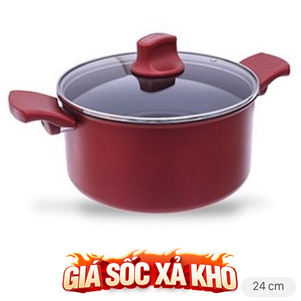 Nồi nhôm chống dính nắp kính 24 cm Tefal C6824672