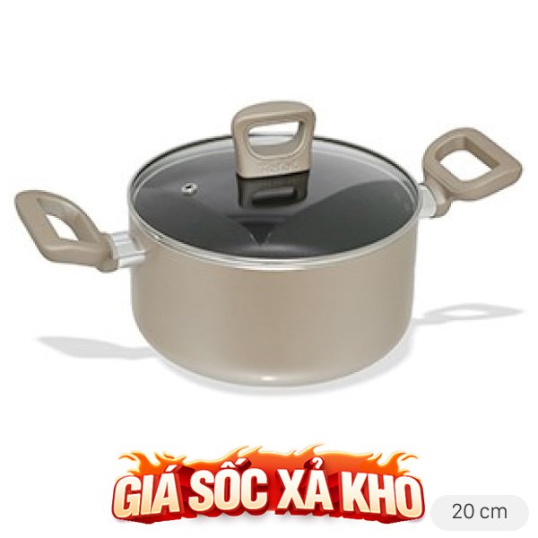Nồi nhôm chống dính nắp kính 20 cm Tefal H9104414