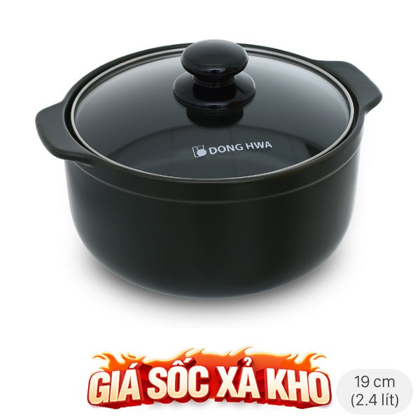 Nồi đất nắp kính 19 cm Dong hwa Tucbeghi G-704H