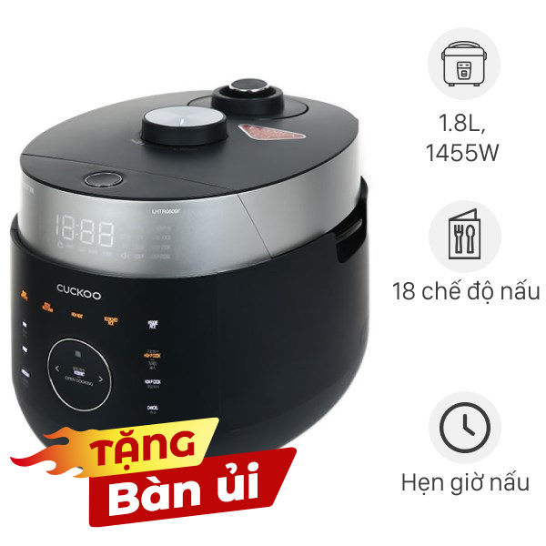 Nồi cơm áp suất cao tần Cuckoo 1.8 lít CRP-LHTR1009F/BKSIVNCV