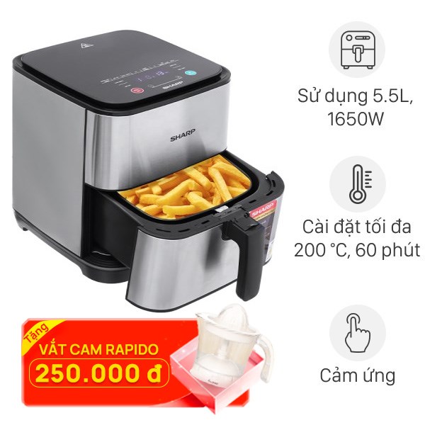 Nồi chiên không dầu Sharp KF-AF70EV-ST 7 lít