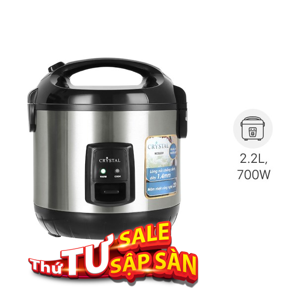 Nồi cơm nắp gài Crystal 2.2 lít NCG2201