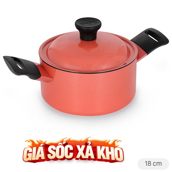 Nồi nhôm chống dính nắp nhôm 18 cm Supor Trendy H22104-ST18A