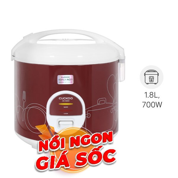 Nồi cơm nắp gài Cuckoo 1.8 lít CR-1001V/RDWHCRVNCV