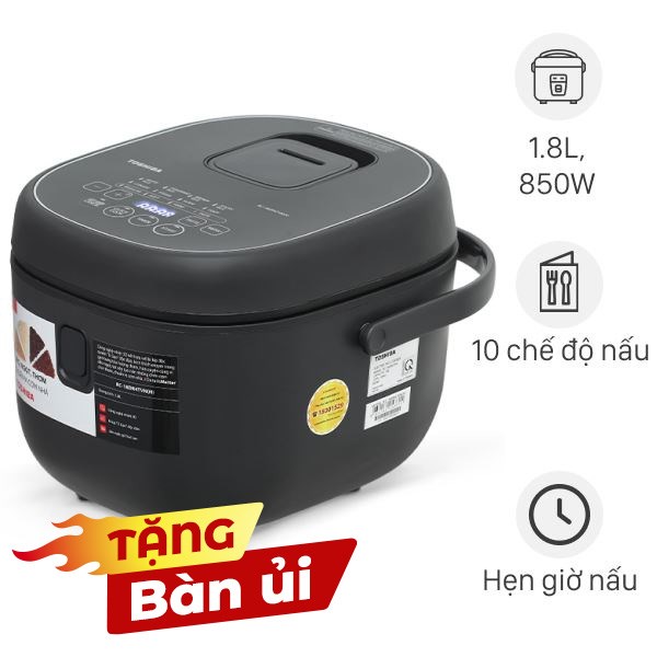 Nồi cơm điện tử Toshiba 1.8 lít RC-18DR4TVN(H) - Xám đậm