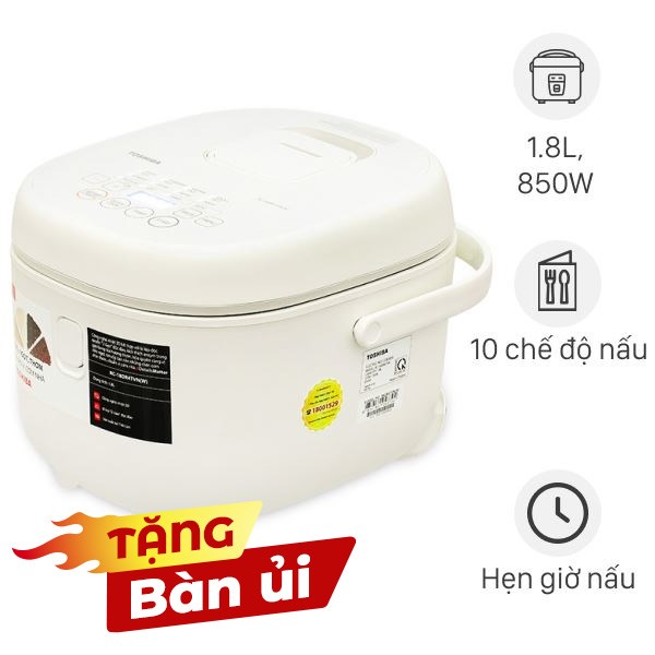 Nồi cơm điện tử Toshiba 1.8 lít RC-18DR4TVN(W) Mẫu mới