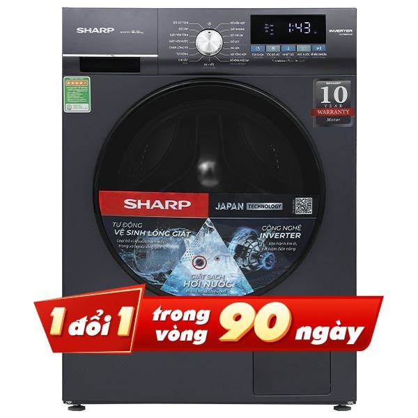Sharp Inverter 9 Kg ES-FM90CB-SB Mẫu mới