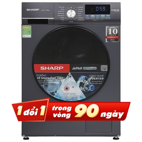 Sharp Inverter 11 Kg ES-FM110CB-SB Mẫu mới
