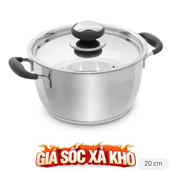 Nồi inox 3 đáy nắp inox 20 cm Fivestar N20-3DC
