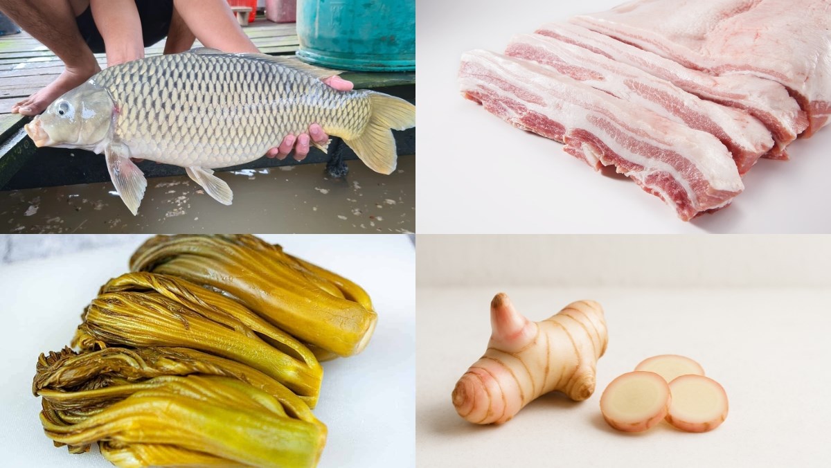 Nguyên liệu món ăn cách làm món cá chép kho dưa
