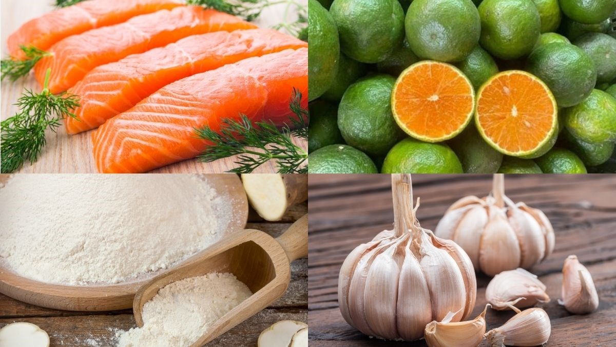 Nguyên liệu món ăn cá hồi sốt cam cho bé