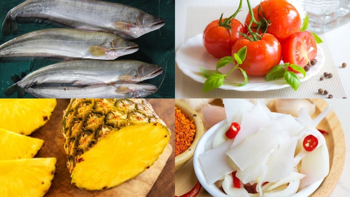 Nguyên liệu món ăn cá leo nấu canh chua