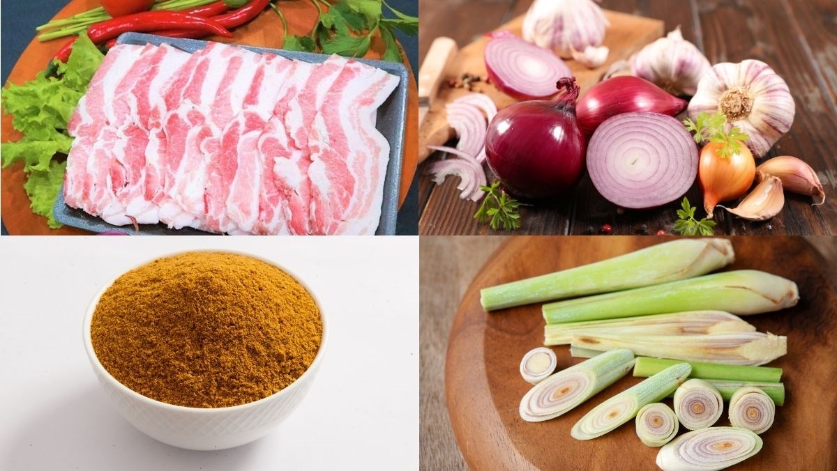 Nguyên liệu món ăn ướp thịt heo nướng ngon