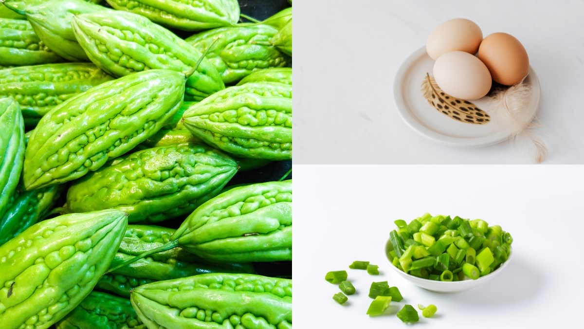 Nguyên liệu món ăn cách nấu canh khổ qua trứng