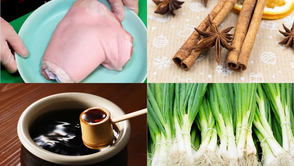 Nguyên liệu món ăn chân giò hầm quảng đông