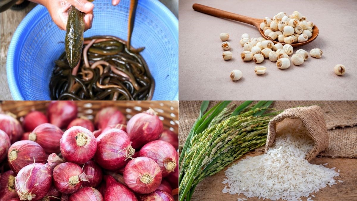 Nguyên liệu món ăn cháo lươn hạt sen