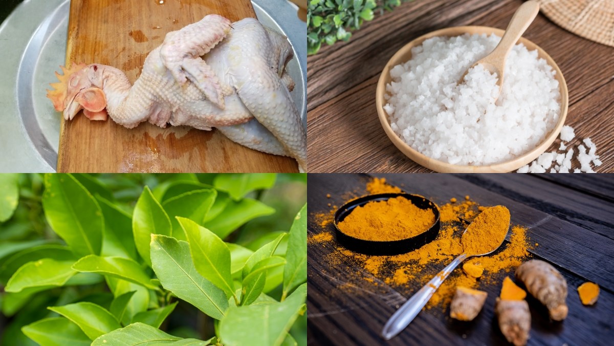 Nguyên liệu món ăn cách chéo cánh gà cúng