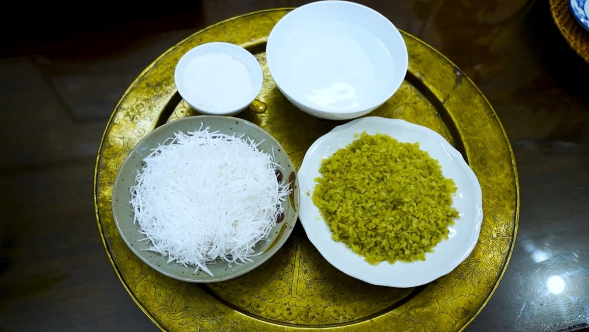 Nguyên liệu món ăn công thức cốm xào hà nội