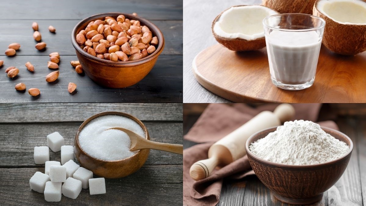 Nguyên liệu món ăn đậu phộng da cá cốt dừa