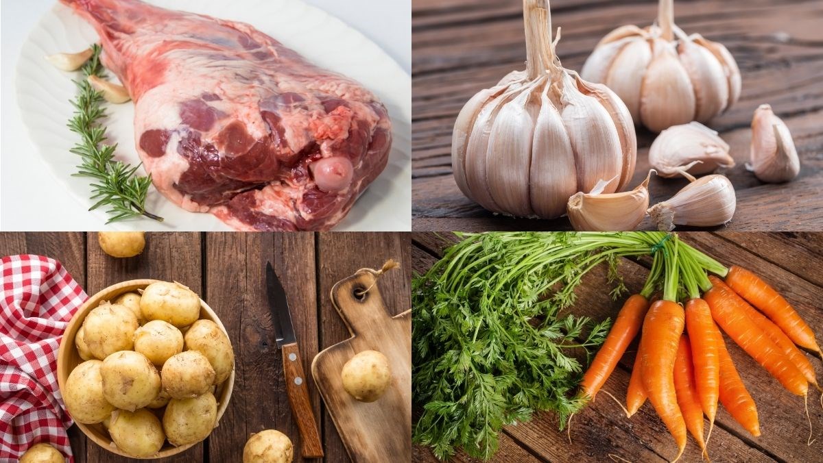 Nguyên liệu món ăn đùi cừu nướng