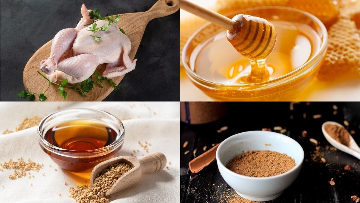 Nguyên liệu món ăn gà nướng mật ong nồi chiên không dầu