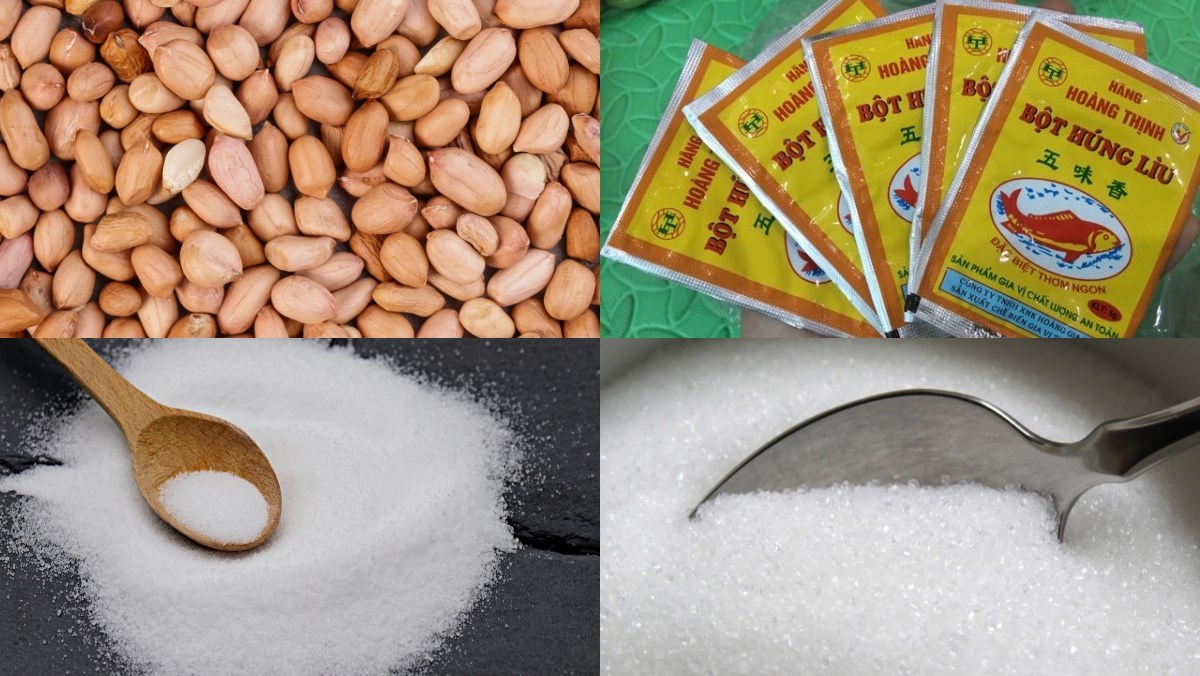 Nguyên liệu món ăn lạc rang húng lìu