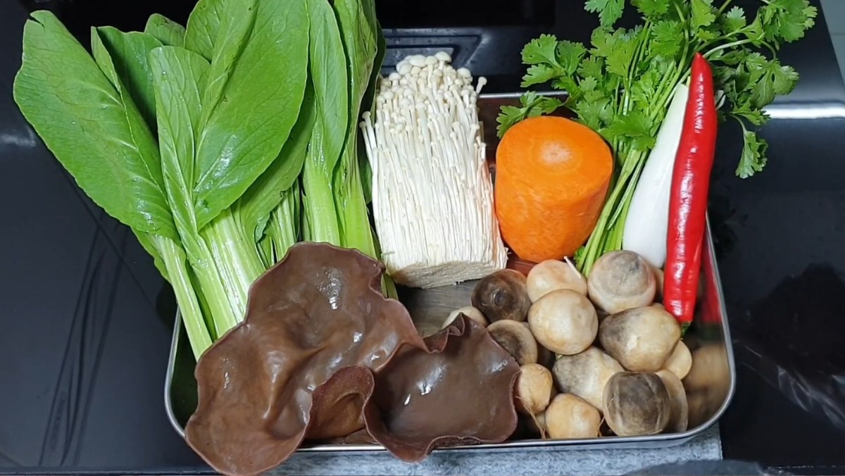 Nguyên liệu món ăn miến hấp thập cẩm