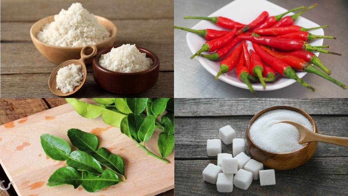 Nguyên liệu món ăn muối chấm hoa quả