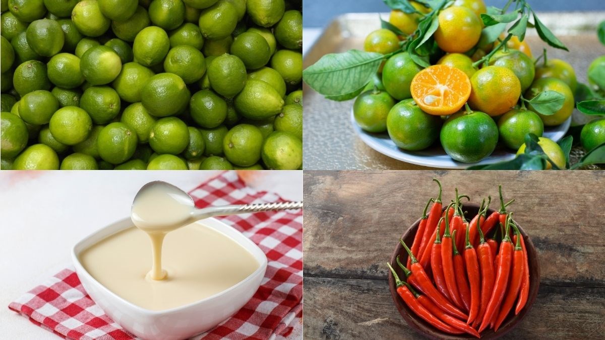 Nguyên liệu món ăn nước chấm hải sản sữa đặc