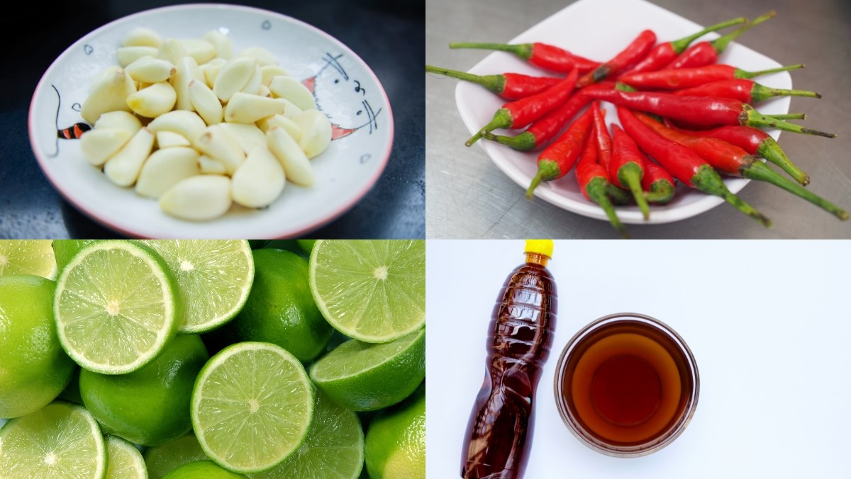 Nguyên liệu món ăn công thức nước mắm chấm gỏi cuốn