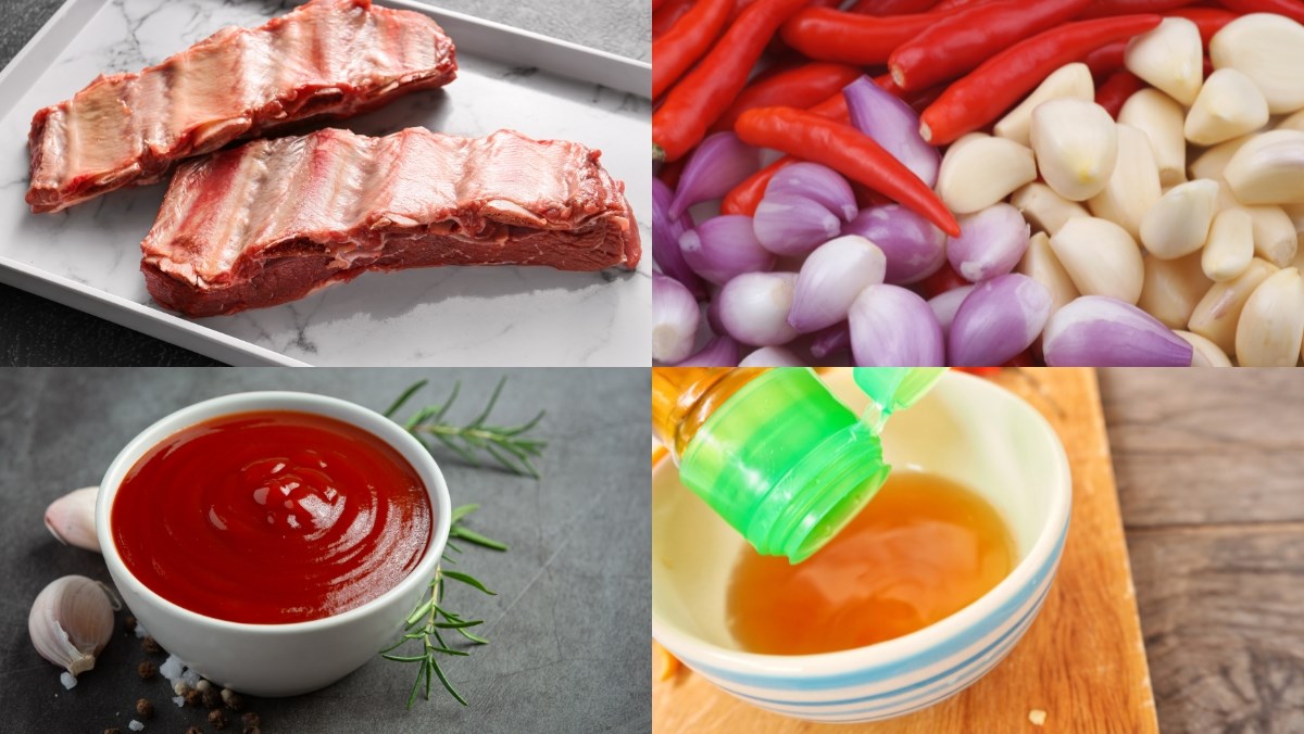 Nguyên liệu món ăn cách pha nước sốt sườn xào chua ngọt