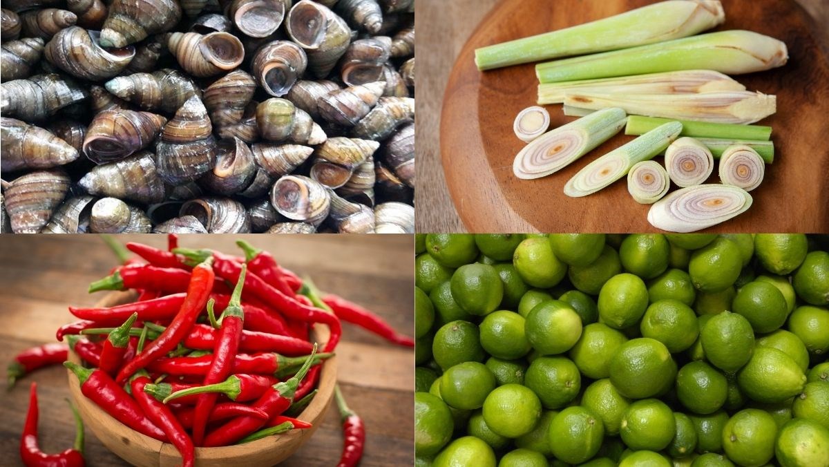 Nguyên liệu món ăn ốc vặn luộc