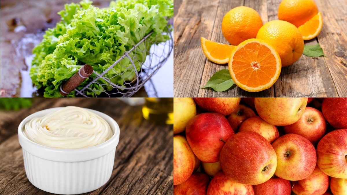 Nguyên liệu món ăn salad hoa quả trộn mayonnaise